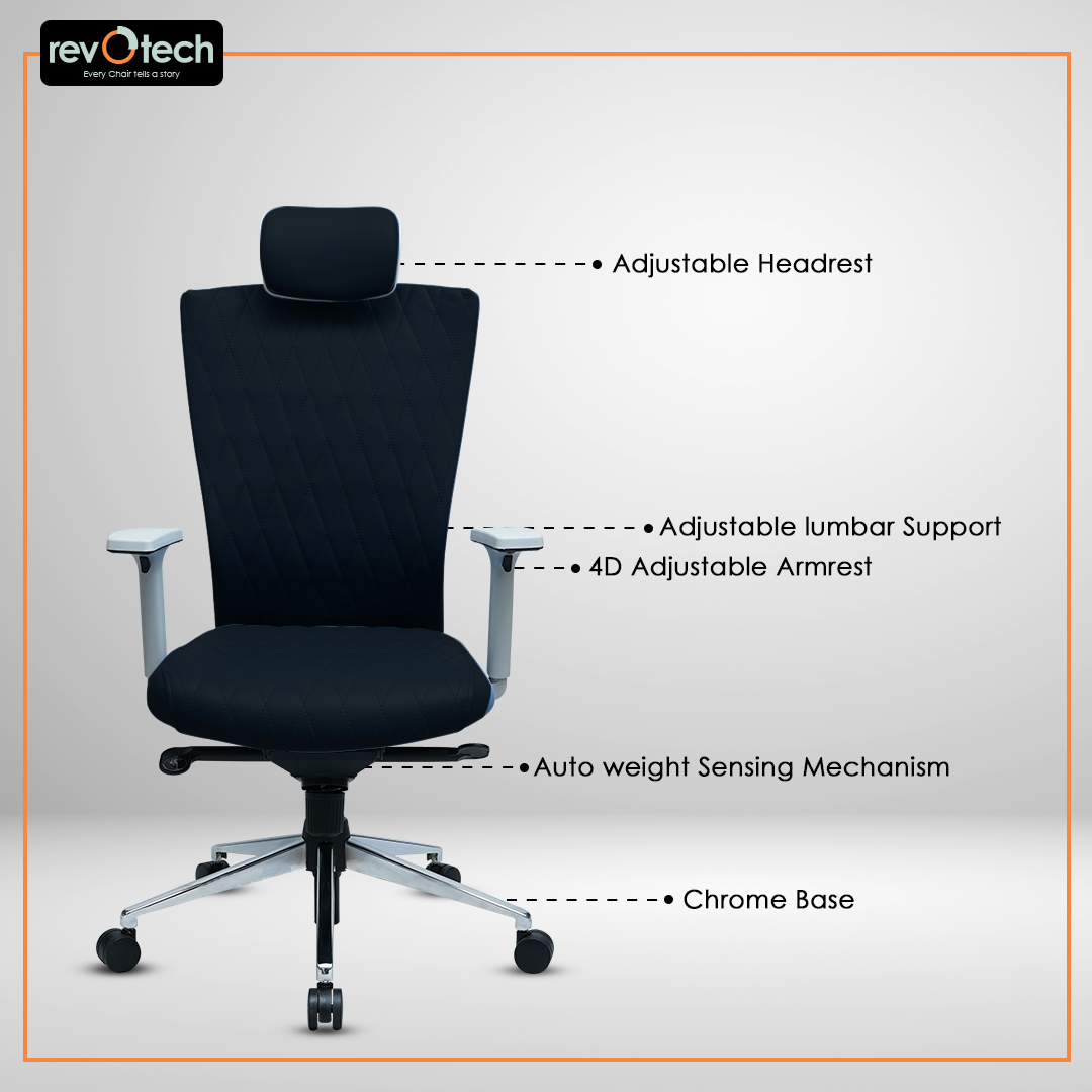 Prominent Full-Cushion Black Office Chair