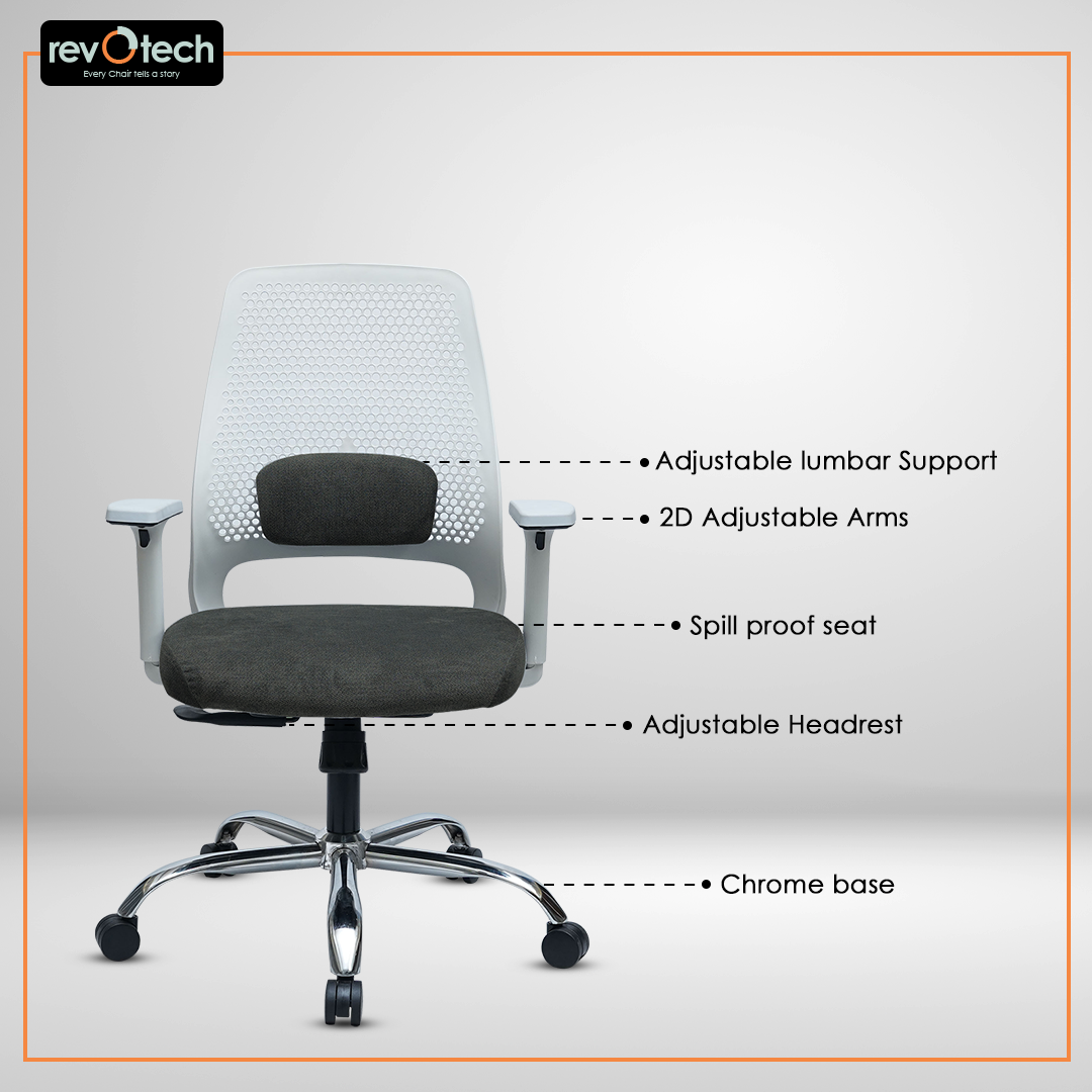 Beehive Spill-Proof Office Chair Grey