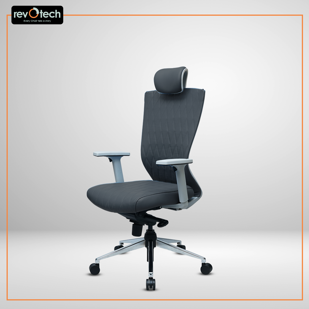 Prominent Full-Cushion Grey Office Chair