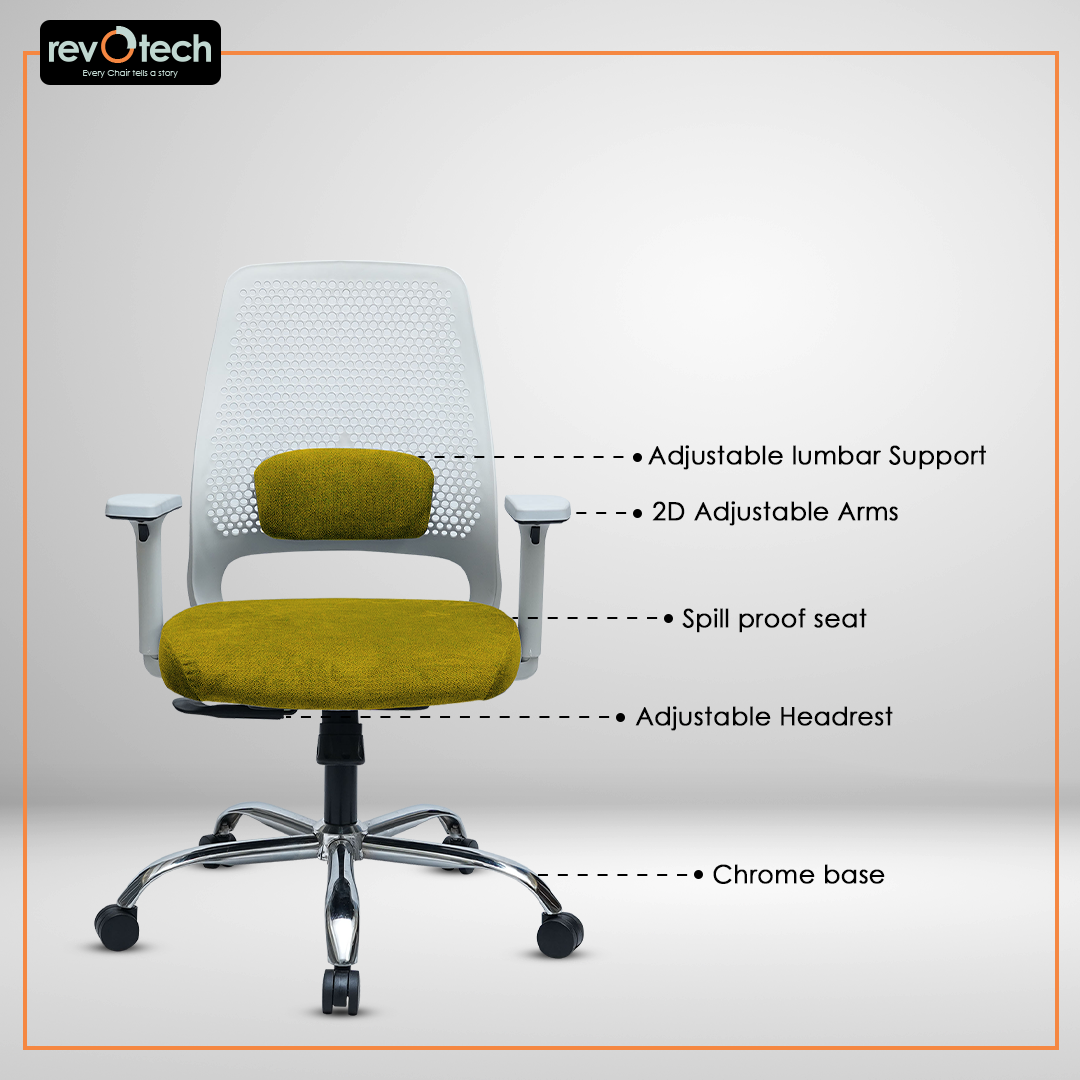 Beehive Spill-Proof Office Chair Mustard