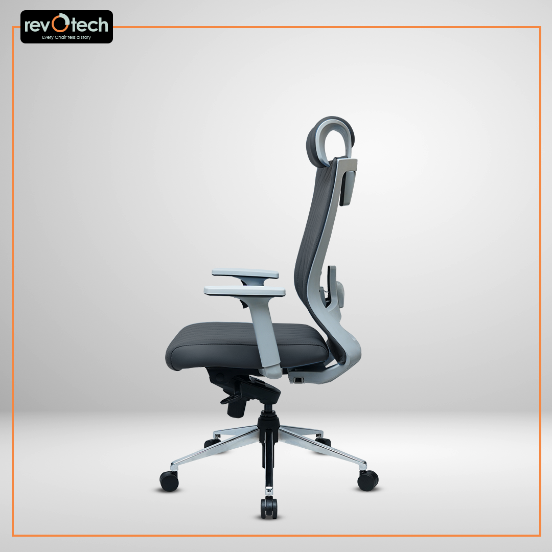 Prominent Full-Cushion Grey Office Chair