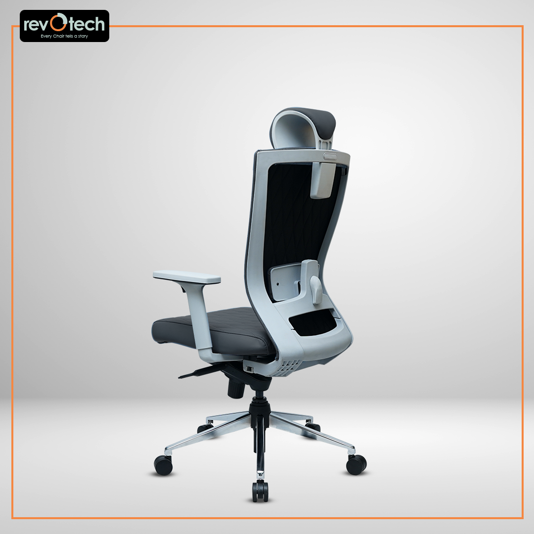 Prominent Full-Cushion Grey Office Chair