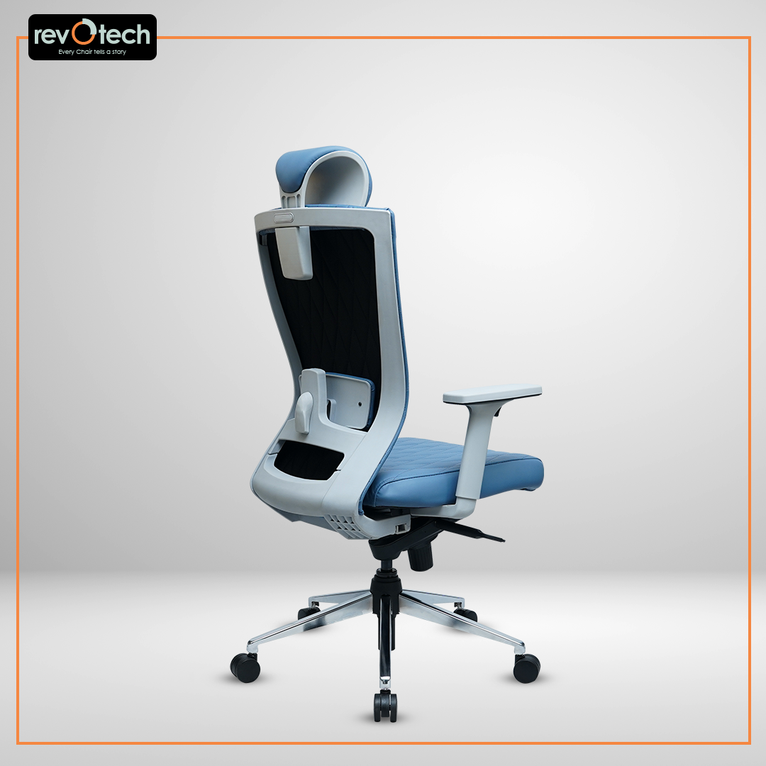 Prominent Full-Cushion Blue Office Chair