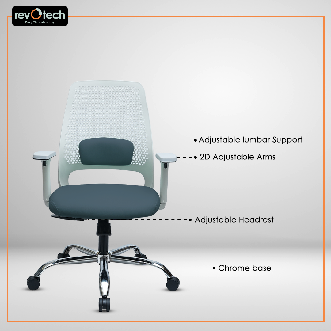 Beehive Mid-Back Office Chair Grey