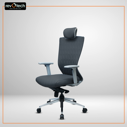 Prominent Full-Cushion Grey Office Chair
