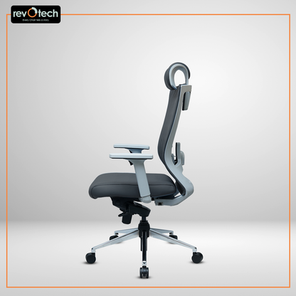 Prominent Full-Cushion Grey Office Chair