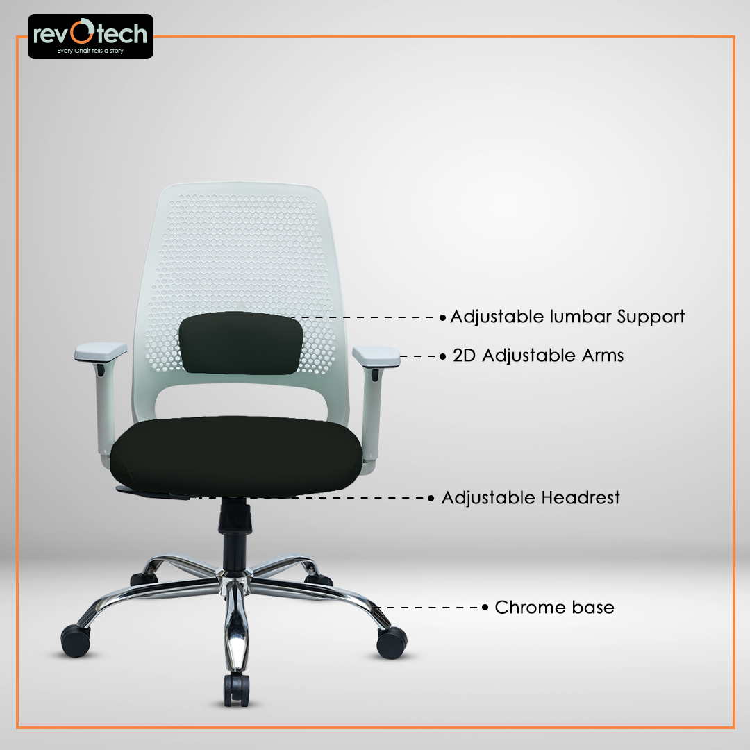 Beehive Mid-Back Office Chair Black