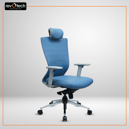 Prominent Full-Cushion Blue Office Chair