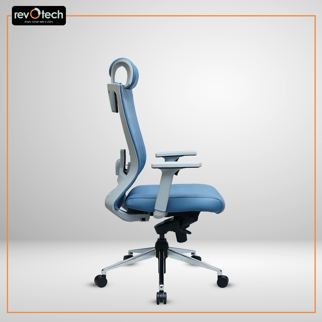 Prominent Full-Cushion Blue Office Chair
